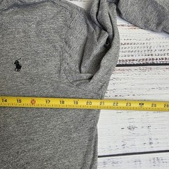 Polo Ralph Lauren Mens Medium Heathered Gray Cotton Long Sleeves Hooded T-Shirt