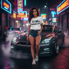 Toyota GR Supra A90 Unisex Graphic T Shirt With Detailed Car Artwork And Wheel D