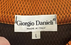 Giorgio Danieli Made In Italy Orange Mens Large Short Sleeve Mesh Shirt Jersey