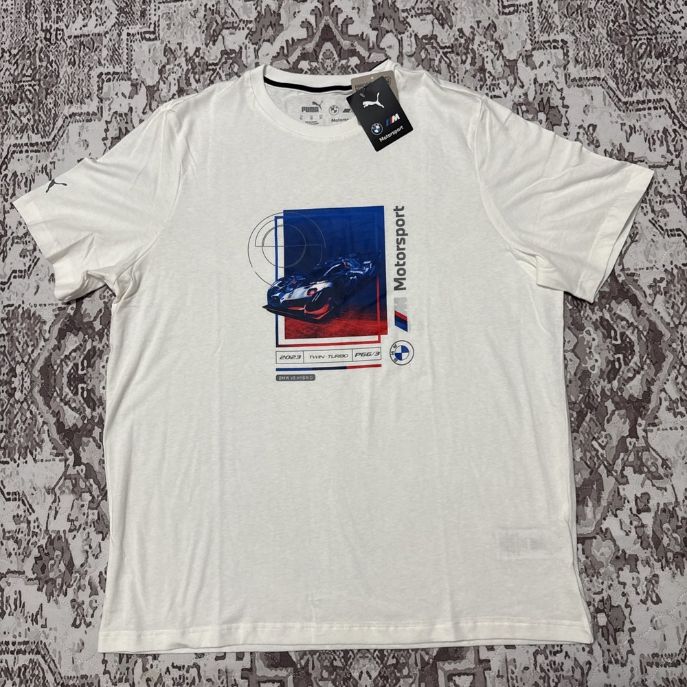 NWT BMW Motorsport T-Shirt Puma BMW Mms Car Graphic Tee 2 Fan Jersey Size XL