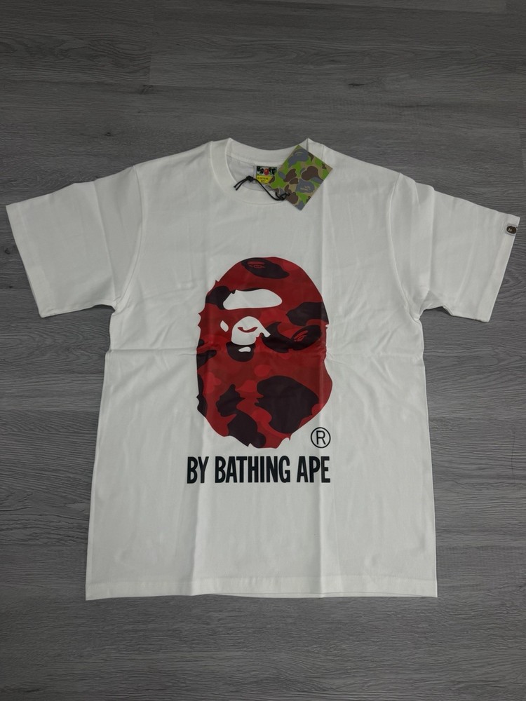 Bape White/Red Camo Size Medium T-Shirt Big Ape Head | A Bathing Ape