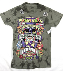 Universal Studios Orlando Mardi Gras Tshirt 2024 Mushrooms Skull Black Light NWT