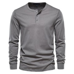 Zonbailon men’s long sleeve solid color crew neck bottomed shirt soft Winter