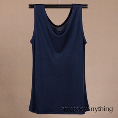 Men’s 100% Silk Tank Tops Crew Collar Sleeveless T-Shirt Knitted Undershirt Tops