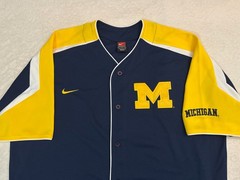 Vintage 2000s Nike University Michigan Ann Arbor Baseball Team Jersey, L XL NEW