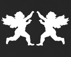 Two Cherub Cupid Silhouette Dancing Putto Angels T-Shirt