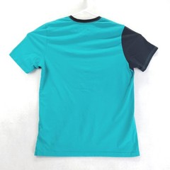 Nike T-Shirt Mens XL Teal Black Abstract Colorblock Embroidered Logo Crew Neck