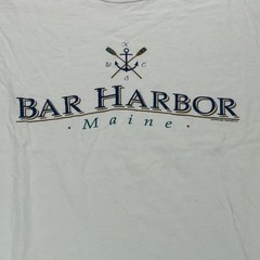 Vintage Bar Harbor Maine Single Stitch Anvil T-Shirt Mens L White Tourist Tee