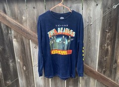 The Beatles Japanese Graphic Tee Shirt Men L Navy Blue Yellow Submarine Band