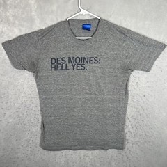 A1 Raygun Des Moines Iowa Hell Yes T Shirt Adult Large Gray USA Made Mens