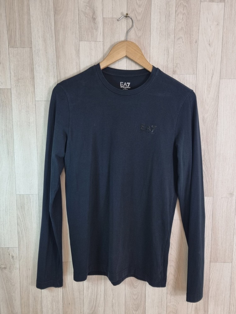 EA7 Armani Men’s Slim Fit XS Long Sleeve Black Fitted Strecth T-shirt