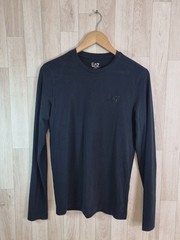 EA7 Armani Men’s Slim Fit XS Long Sleeve Black Fitted Strecth T-shirt