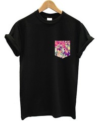 GEOMETRIC TRIANGLES PRINTED POCKET T SHIRT TEE MENS RETRO GEOMETRY SHAPES