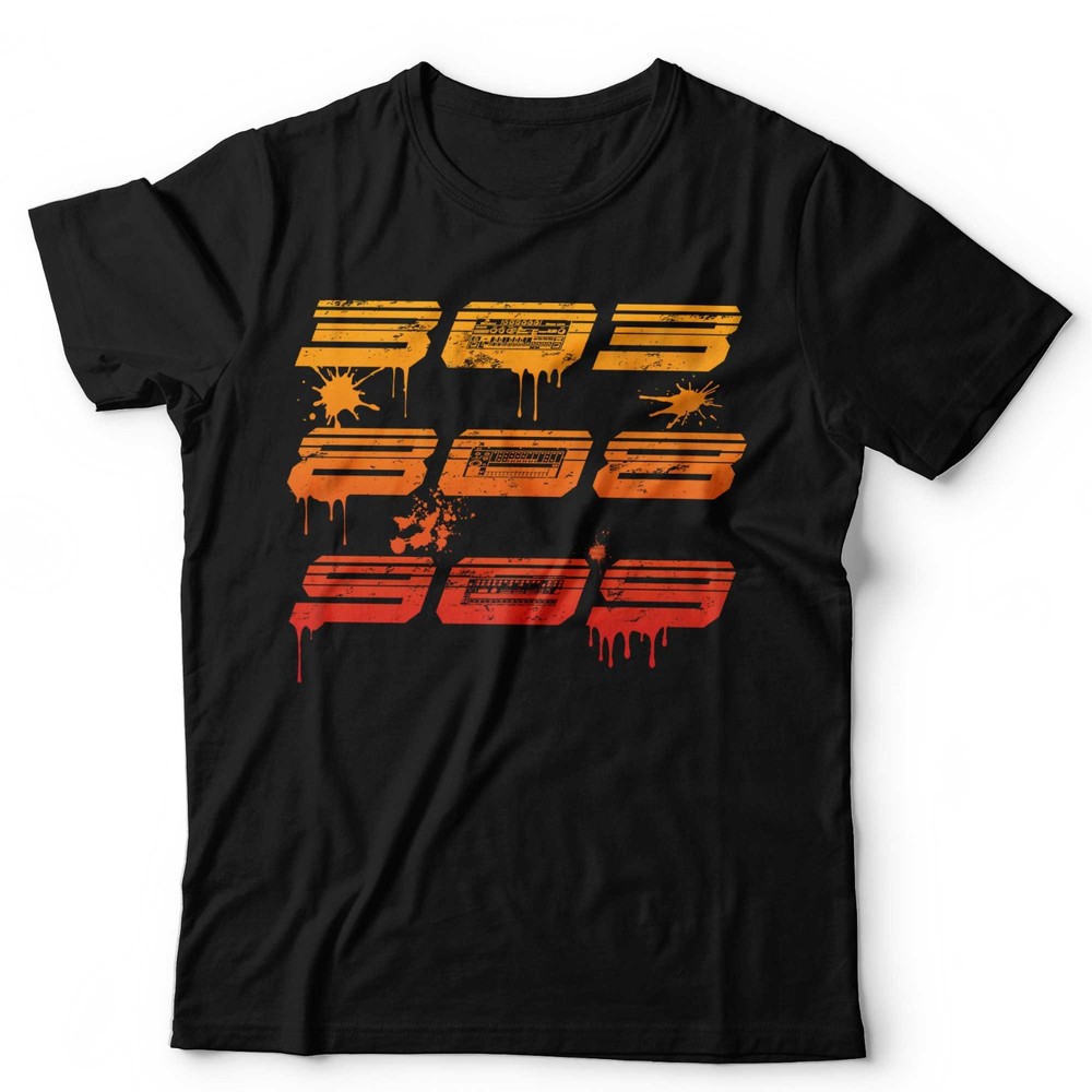 EDM T-Shirt 303 808 909 Drum Machines House Techno Acid Hip-Hop Festival Rave
