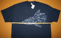 Alstyle Mens XL Tribal Shark Graphic Kauai Hawaii Classic Black T Shirt New NWT