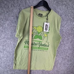 Star Wars Shirt Mens Large Green Short Sleeve Crew Neck Yoda NEW 14064