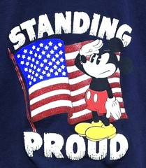 Vintage 1999 Disney Disneyland Mickey Mouse NAVY BLUE Patriotic Shirt Size LARGE