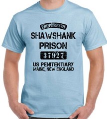 Shawshank Redemption T-Shirt Property Of Prison Mens Funny Movie Stag Doo Do