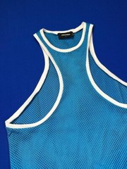 DSQUARED2 men’s summer blue back&front racer mesh muscle tank top SZ L