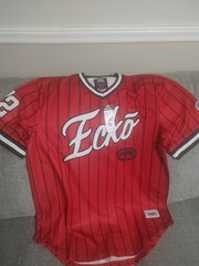 New Ecko Unltd. Men’s Baseball Jersey Sz Medium Red Logo Patches Y2k Hip Hop