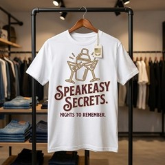 Speakeasy Secrets T-Shirt – Vintage Cocktail Graphic Tee – Retro Bar & Nightlife