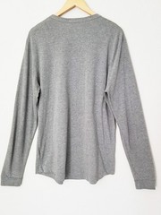 Buck Mason Men’s L Vintage Tri-Blend Long Sleeve Henley Shirt Top Heathered Gray