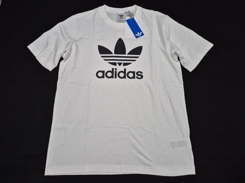 Adidas Classic Cotton Originals Men’s T-Shirt Trefoil Logo -White Black IV5353