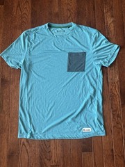 Cotopaxi Shirt Men Medium Blue Pocket Tee Tencel Lightweight Stretch Outdoor