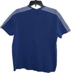 Murano Liquid Men’s Luxury T-Shirt Blue Short Stripes Sleeves 100% Cotton Size L