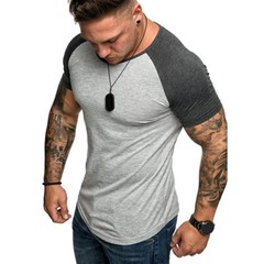 Men’s Tight Fit Muscle T-Shirt Gym Sport Short Sleeve Tee Shirts Casual Tops