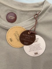 Common People Men Olive Textured T-Shirt Fine Striped Texture Size L New