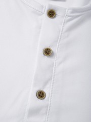 Men’s Summer Casual Long Sleeve Henry Neck T Shirts Fashion Basic Button Gift
