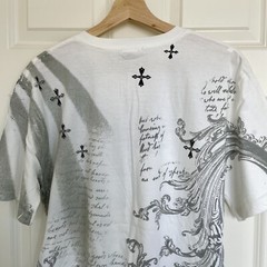 VTG ODM Men’s Faith V-Neck XL T-Shirt Cross Graphic Tee Affliction Style Y2K