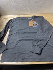 U. S. Vintage Men’s Garment Dyed Charcoal Crew Neck Long Sleeve T-Shirt Tee $50