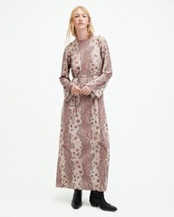 All Saints Womens Paisley Maxi Dress Cascade Long Sleeve / Sleeveless Viscose
