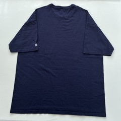 Vintage Russell Athletic Blank Navy Blue Ribbed Collar T Shirt Size Men’s XL