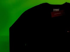 TOMMY HILFIGER Men’s Long Sleeve T-Shirt Size LARGE Black w/White Cotton NEW