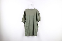 Vintage 80s Cabelas Mens Large Faded Spell Out Bass Fishing T-Shirt Olive Green