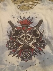 AFFLICTION Black Label Womens Medium Tie String Back