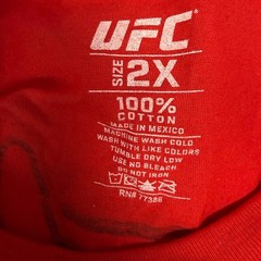 NWT UFC T-Shirt Mens 2XL Red Double Sided Graphic Tee 100% Cotton Tee
