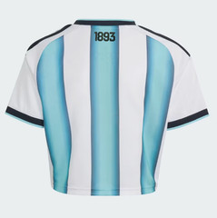 Adidas Argentina 26 Home Crop Jersey Women Shirt White Icey Blue KE5982