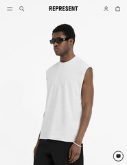 Represent Initial Boxy Tank, Large, Flat White, Brand New, RRP £65