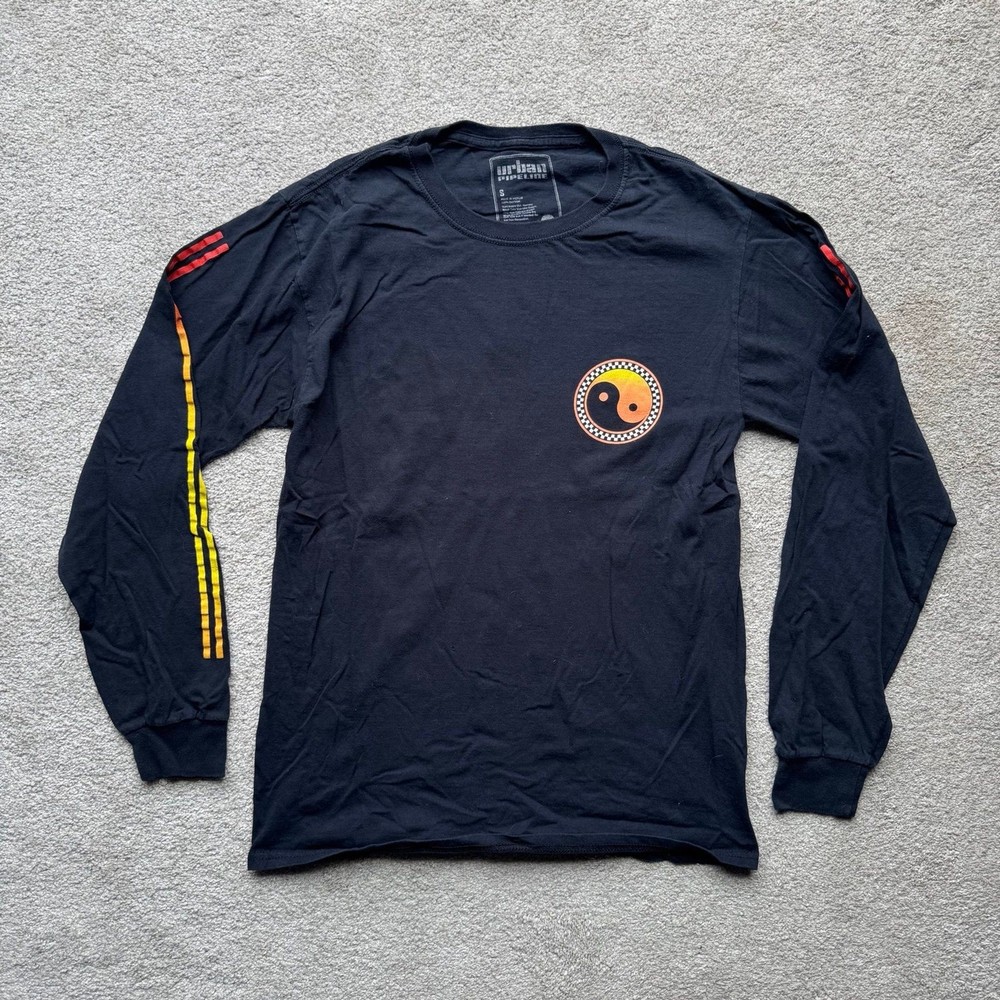 Urban Pipeline Y2K Flame Yin Yang Stripe Long Sleeve Shirt