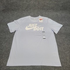 Nike Shirt Mens Large Blue Football Grey White Just Do It Cotton New Tee 55