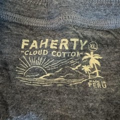 Faherty Cloud Cotton Henley Shirt Mens XL Blue Long Sleeve Tagless Tee Jersey