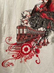 Peru Rail White Graphic Shirt Size XL Frutiger Metro Passenger Train Inca Empire