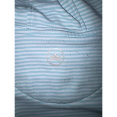 Peter Millar Men’s Light Blue White Striped Long Sleeve Hooded Tshirt, XS
