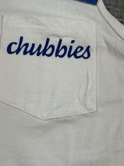 Chubbies Soto Tank Top Mens Large White Skys Out Thighs Out Sleeveless Pullover
