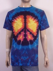 vintage 90s single stitch SunDog Tie Dye Peace Sign T-Shirt Psych Hippie SZ XL