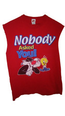Vintage Looney Tunes Nobody Asked You T Shirt Size Large Twitty, Sylvester Red